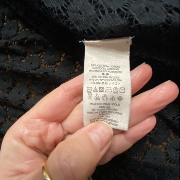 Free People Black Floral Lace Top Size small - Picture 3 of 13